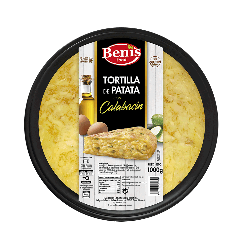 Tortilla fresca gourmet con calabacín